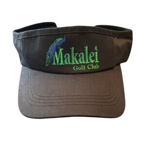 Makalei Golf Club Visor Hat, Black, Green, Blue, One Size, EUC